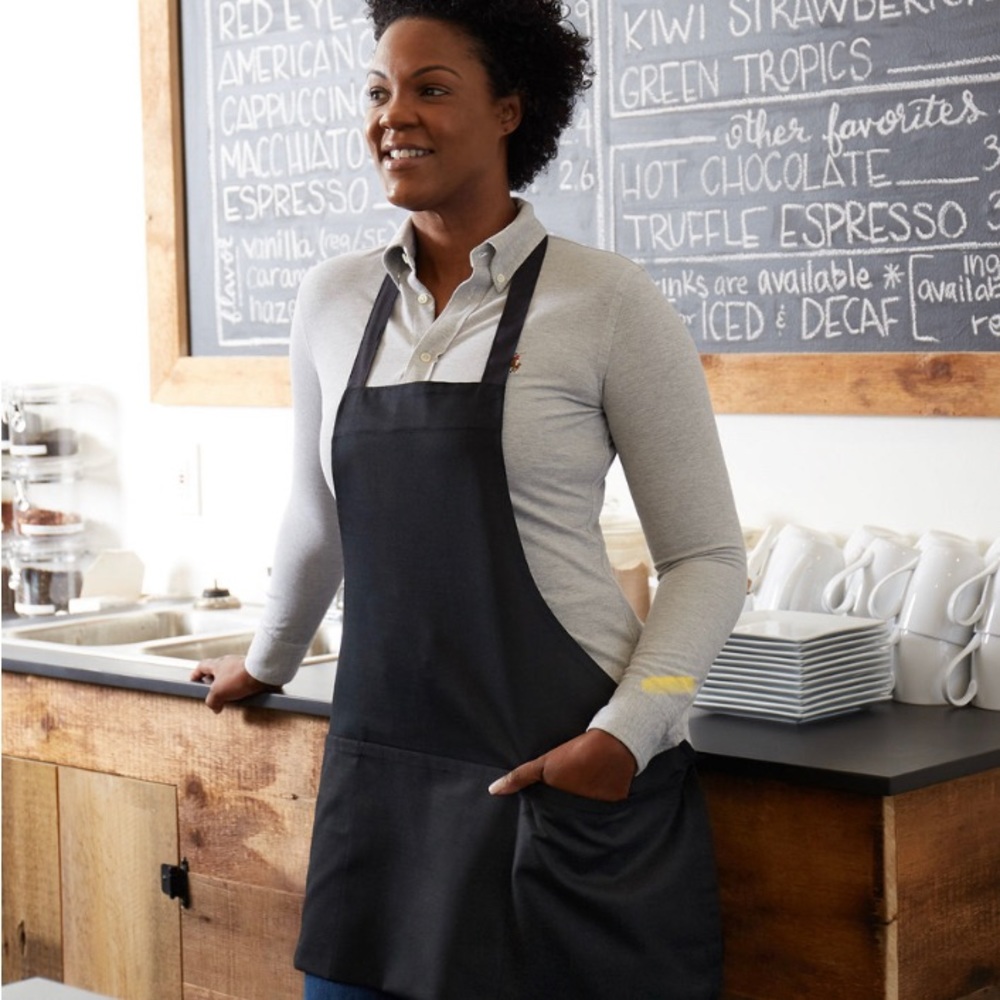New - front of house bib apron black